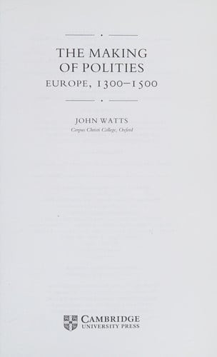 The Making of Polities