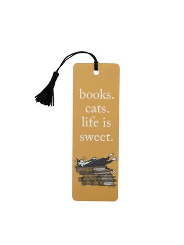Books. Cats. Life Is Sweet. Bookmark