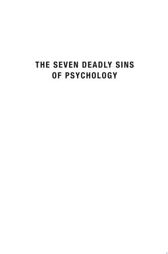 The Seven Deadly Sins of Psychology | | 9780691192277