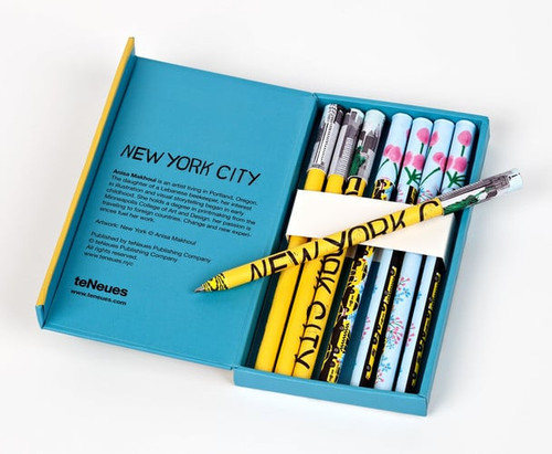 New York City 8-Pen Set: Set of 8 Ball Point Pens in a Slim Case