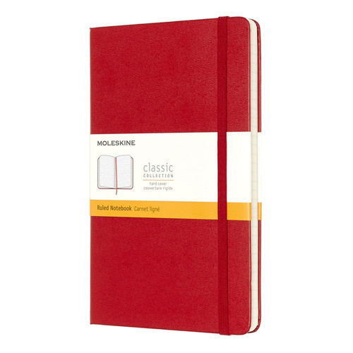 Moleskine Classic Notebook, Large, Ruled, Red, Hard Cover (5 X 8. 25)