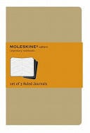 Moleskine Cahier Journal (Set of 3), Large, Ruled, Kraft Brown, Soft Cover (5 X 8. 25)