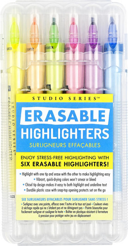 PETER PAUPER PRESS Studio Series Erasable Highlighters (set of 6)