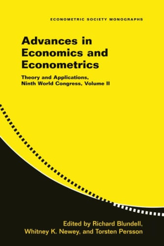 Advances in Economics and Econometrics | | 9780521692090