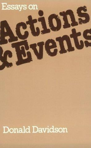 Essays on Actions and Events Vol. 1