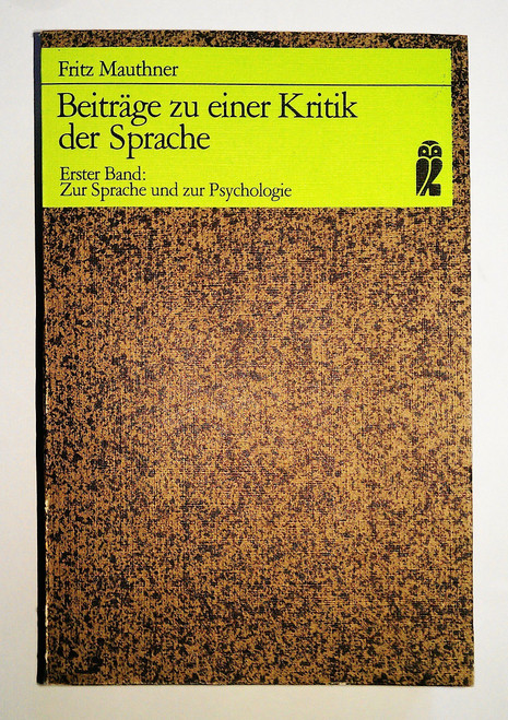 Zur Sprache und zur Psychologie