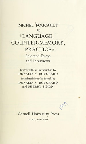 Language Counter Memory Practice Language, Counter-Memory, Practice - Labyrinth Books