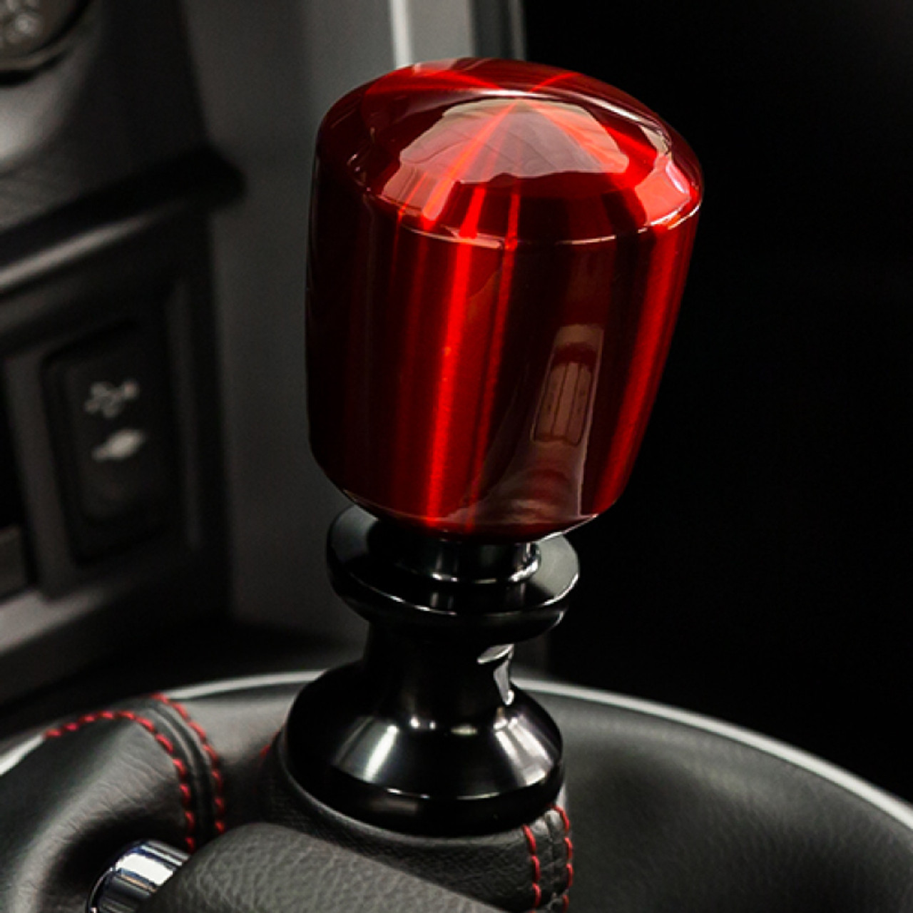 Raceseng 08312RT-0801X-081102 - Ashiko Big Bore Shift Knob (No Engraving)  M12x1.25mm Adapter - Red Translucent