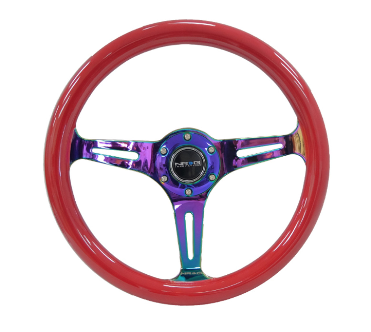 NRG ST-015MC-RD - Classic Wood Grain Steering Wheel (350mm) Red