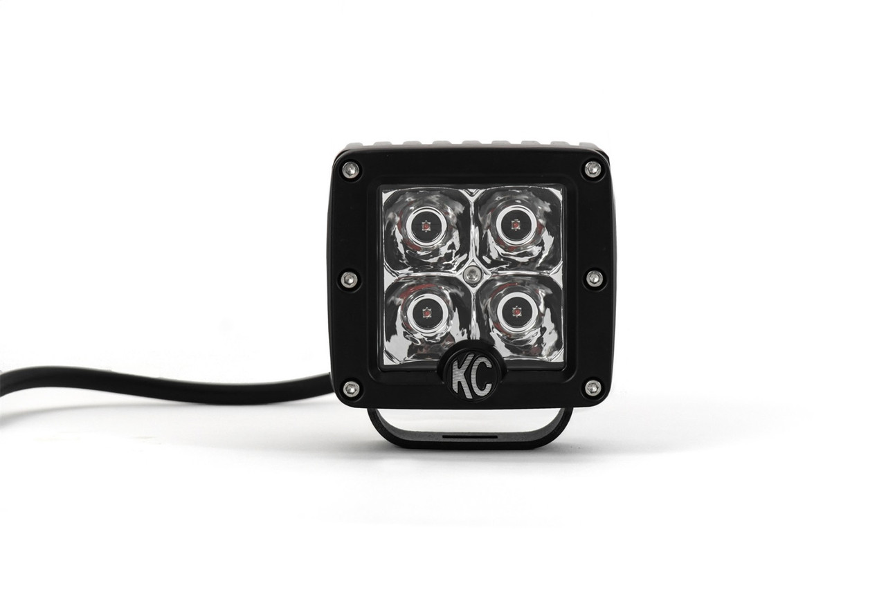KC HiLiTES 1315 - C-Series 3in. C3 LED Light Amber 12w Spot Beam (Single) -  Black - CSPRacing