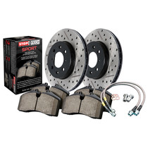 StopTech 978.34097R - Sport Axle Pack; Slotted and Drilled; Rear Brake Kit with Brake lines