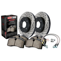 StopTech 978.35018F - Sport Axle Pack; Slotted and Drilled; Front Brake Kit with Brake lines