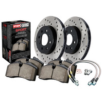 StopTech 979.33086F - Sport Axle Pack; Drilled Rotor; Front Brake Kit with Brake lines