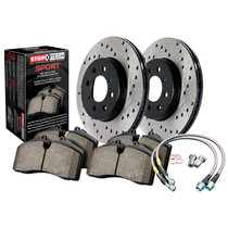 StopTech 979.42046R - Sport Axle Pack; Drilled Rotor; Rear Brake Kit with Brake lines