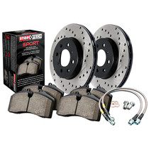 StopTech 979.66021F - Sport Axle Pack; Drilled Rotor; Front Brake Kit with Brake lines