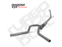 Diamond Eye K4321S - Turbo Back Exhaust 00-03.5 F250/F350 4 inch Single In/Out Split Rear/Side W/ Muffler Stainless