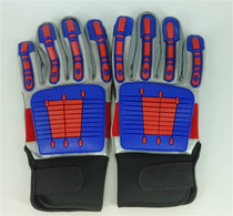 Granatelli Motorsports 706528 - Granatelli Large Off Road Style Work Gloves - Red/Blue/Gray/Black