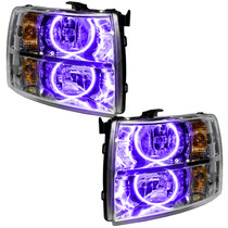 ORACLE Lighting 7007-007 - Lighting 07-13 Chevrolet Silverado Pre-Assembled LED Halo Headlights (Round Style) -UV/Purple