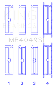 King Engine Bearings MB4049SI0.25 - MAIN BEARING SET For OPEL C25XA, X25XA
