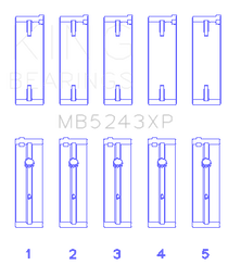 King Engine Bearings MB5243XP STDX - MAIN BEARING SET For NISSAN SR20DE