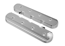 Holley 241-131 - Vintage Series Finned LS Valve Covers, Standard Height - Polished