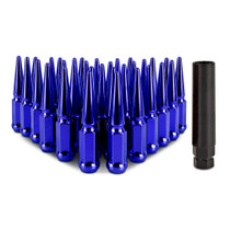Mishimoto MMLG-SP1415-32BL - Steel Spiked Lug Nuts M14 x 1.5 32pc Set Blue