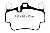 EBC DP32029C - 07-08 Porsche 911 (997) (Cast Iron Rotor only) 3.6 Carrera 2 Redstuff Front Brake Pads