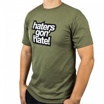 Skunk2 735-99-1643 - Haters T-Shirt; Military Green w/Haters Gon Hate Front/Small Racetrack Logo Back; 100 Percent Cotton; 2X-Large;