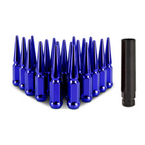 Mishimoto MMLG-SP1215-20BL - Steel Spiked Lug Nuts M12x1.5 20pc Set - Blue