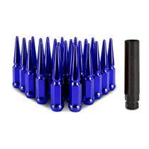 Mishimoto MMLG-SP1215-24BL - Steel Spiked Lug Nuts M12 x 1.5 24pc Set Blue