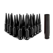 Mishimoto MMLG-SP1215-20BK - Steel Spiked Lug Nuts M12x1.5 20pc Set - Black