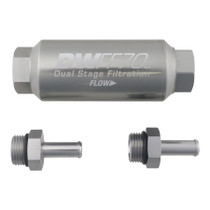 Deatschwerks 8-03-70C-010K-38 - 3/8in 10 Micron 70mm Compact In-Line Fuel Filter Kit