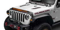 Auto Ventshade (AVS) 753156 - 2018-2019 Jeep Wrangler (JL) Aeroskin Low Profile Hood Shield w/ Lights - Black