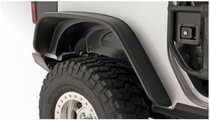 Bushwacker 10052-07 - 07-18 Jeep Wrangler Flat Style Flares 2pc Fits 2-Door Sport Utility Only - Black