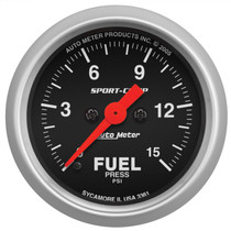 AutoMeter 3361 - Sport-Comp 52mm 15PSI Electronic Fuel Pressure Gauge