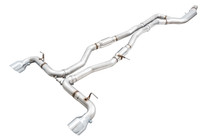 AWE 3015-32116 - 2020 Toyota Supra A90 Track Edition Exhaust - 5in Chrome Silver Tips