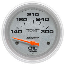 AutoMeter 200765-33 - Marine Silver Ultra Lite Electric Oil Temperature Gauge 2-5/8in 140-300 Deg F