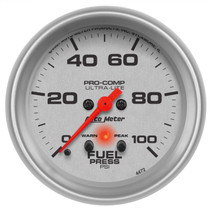AutoMeter 4472 - Ultra-Lite 2-5/8in Full Sweep Elec 0-100 PSI Fuel Pressure w/ Peak Memory & Warning Gauge