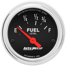 AutoMeter 2515 - Traditional Chrome 52mm Short Sweep Electrical Fuel Level Gauge