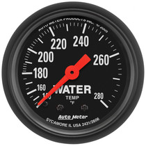 AutoMeter 2606 - Z Series 2 1/6inch 140-280 Degree F Mechanical Water Temperature Gauge