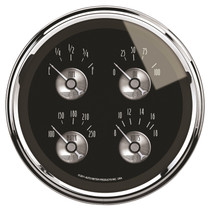 AutoMeter 2011 - Prestige Series Black Diamond 5 Gauge Quad 5in Oil Pres/Fuel Level/Water Temp/Volts