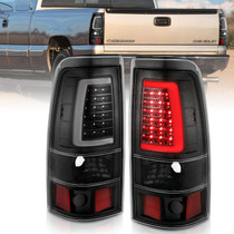 Anzo 311333 - 2003-2006 Chevy Silverado 1500 LED Taillights Plank Style Black w/Clear Lens