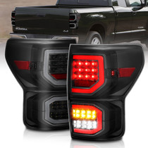 Anzo 311337 - 2007-2013 Toyota Tundra LED Taillights Plank Style Black w/Smoke Lens