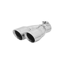 Flowmaster 15389 - Exhaust Tip - 3.00 in Dual Angle Cut Polished SS Fits 2.50 in. - Right -Clamp on
