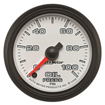 AutoMeter 19552 - Pro-Cycle Gauge Oil Pressure 2 1/16in 100psi Digital Stepper Motor White