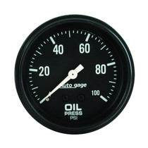 AutoMeter 2312 - AutoGage 2-5/8in Mechanical Black 0-100 PSI Oil Pressure Gauge