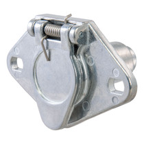 CURT 58090 - 6-Way Round Connector Socket (Vehicle Side, Diecast Metal)