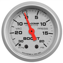 AutoMeter 4301 - Ultra-Lite 52mm 20 PSI Mechanical Boost Gauge