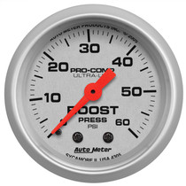 AutoMeter 4305 - Ultra-Lite 52mm 60 PSI Mechanical  Boost Gauge