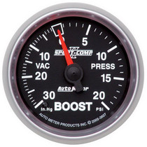 AutoMeter 3607 - Sport-Comp II 52mm 30 In Hg/20 psi Mechanical Vacuum/Boost Gauge